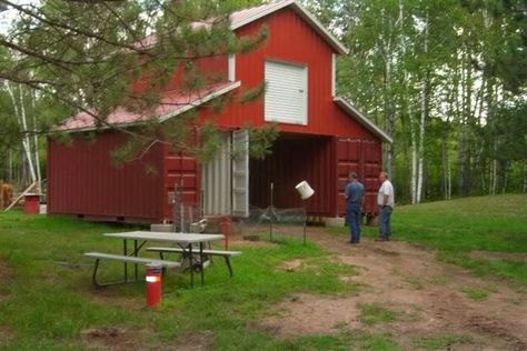 Shipping Container Barn, Shipping Container Sheds, Container Home Designs, Shipping Container Buildings, Shipping Container Design, Shipping Container Cabin, Sea Containers, Container Cabin, Container Buildings