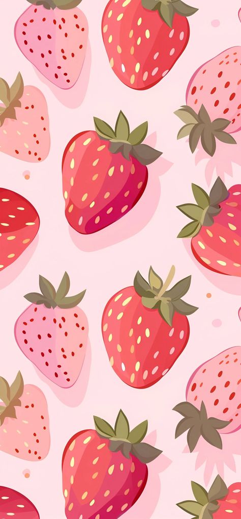 Strawberry Aesthetic, Phone Wallpaper Boho, Floral Wallpaper Iphone, Fruit Wallpaper, Pretty Phone Wallpaper, Iphone Wallpaper Photos, Cute Simple Wallpapers, Phone Wallpaper Patterns, Art Wallpaper Iphone