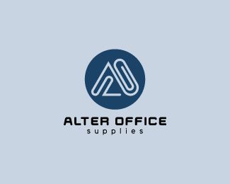 Alter Office Logo design - Letter A design ending with a paper clip suitable for an office supply company, printer, paper company, publishing company, app, educational company, and more. Price $275.00 Office Logo Design, Office Supplies Logo, Letter A Design, Office Logo, Education Logo, Letter Logo Design, Publishing Company, Printer Paper, Letter A