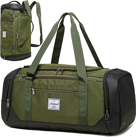 Just got back from a fun vacay to Seattle and these duffle bags were perfect for my two boys. The straps can switch to a back pack position which is super convient for getting on and off the plane, but also have a strap to stack it on your rolling carry on to get through the airport. They fit great on the overhead carry on compartment. Can't wait to take them on more plane rides. Overnight Backpack, Duffle Bag For Men, Pocket Shoes, Black Duffel Bag, Mens Gym Bag, Canvas Duffle Bag, Travel Duffle Bag, Duffel Bag Backpack, Sports Bags Gym