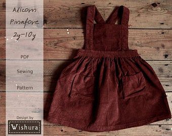 Sew beautiful children's clothes with Wishura by WishuraPatterns Girls Pinafore Pattern, Pinafore Sewing Pattern, Pinafore Dress Pattern, Girls Pinafore Dress, Pinafore Pattern, Girls Pinafore, Girls Dress Sewing Patterns, Cute Patches, Vintage Headbands