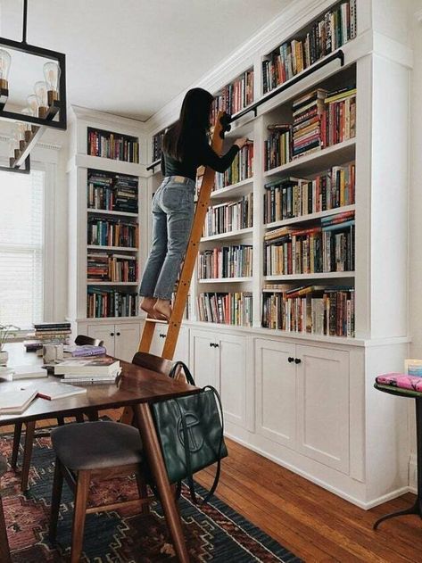 Dining Room Bookshelves, Build Your Own Shelves, Dream Home Library, Room Bookshelf, Library Room, Library Wall, Room Library, Home Library Design, Custom Built Ins