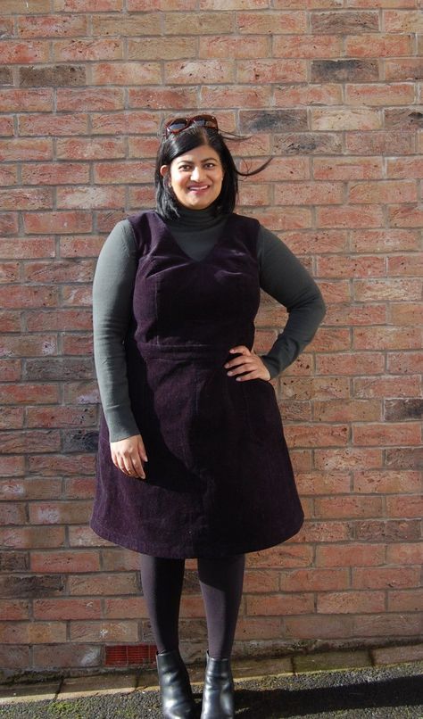 Corduroy Dress Pattern, Pinafore Dress Outfit, Pinafore Dress Pattern, Corduroy Pinafore, Pinafore Pattern, Corduroy Pinafore Dress, Dress Styling, Social Media Feed, Bodice Pattern