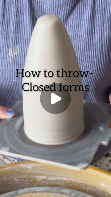 Anjali | QUIRKY CERAMICS on Instagram: "Tip for closed forms: 👻Even walls with a wooden rib so the cylinder won’t flop while closing 👻 Leave an inch or more at the top of the cylinder to close and to avoid buckling  👻 Use rib to strengthen the walls and collar it while pulling towards inside 👻 Compress the top after closing! I have used Kota porcelain here which is great for this form! It’s a translucent clay great for pumpkins and ghost luminaries! You could find it and more at @claykingceramics  Thanks clay king 👑@claykingceramics👑 for sponsoring this post! Use my code👑 “Quirky” 👑to save 👑 $5 on $50 and $10 on $100 purchases! 👑  P.S: the ghost at the end is a normal white stoneware shown for reference of the shape! Hope you find it helpful! 🫶🏼" Pottery Closed Form, Ghost Luminaries, Quirky Ceramics, Translucent Clay, Pottery Form, Pottery Making, The Ghost, Hand Built, Pumpkins