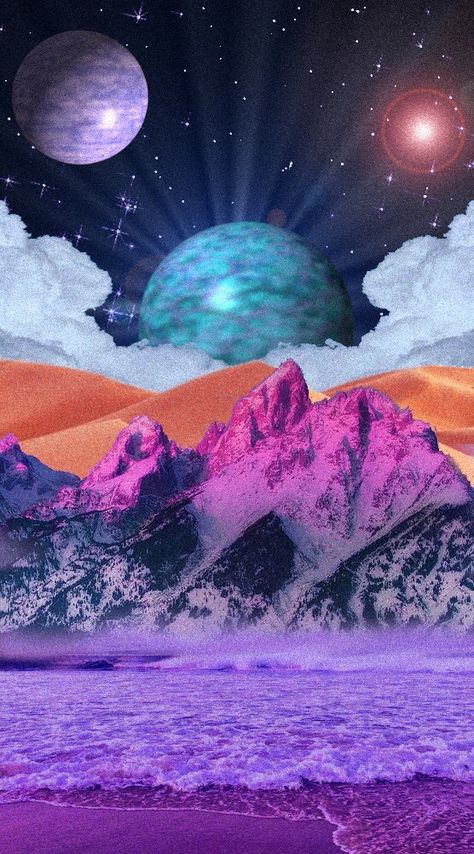 #anotherworld #edit #planets #sea #mountains #desert #sky Planetary Aspects, Planets Aesthetic, Space Desert, Cosmic Cowboy, Mountains Desert, Space Travel Posters, Fantastic Wallpapers, Desert Aesthetic, Cut Out Art