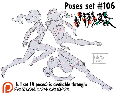 Kate Fox is creating Comics, 2D art, pose-study sets and fox-illustration | Patreon Pose Study, Dynamic Poses Drawing, Fox Drawing, Poses Drawing, Fox Illustration, Anatomy Sketches, Anatomy Poses, Body Reference Drawing, Anime Clothes