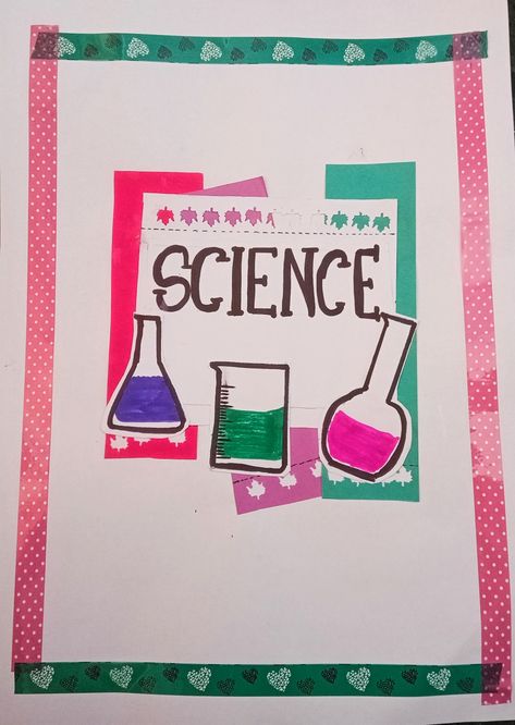 Science Project front page idea Urdu Project Cover Page Ideas, Computer Title Page Ideas, Front Page Ideas For Science Project, Science Holiday Homework Cover Page, Front Page Of Science Project, Science Project Cover Page Ideas, Science Cover Page Ideas, English Title Page Ideas, Science Title Page Ideas