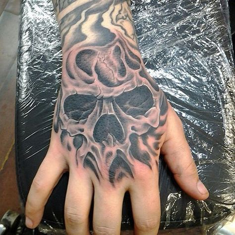 Reaper Hand Tattoo, Skull Hand Tattoo Design, Skull Tattoos Hand, Demon Hand Tattoo, Skull Hand Tattoos, Hand Skull Tattoo, Hand Tattoos For Guys Ideas, Eye Hand Tattoo, Herren Hand Tattoos