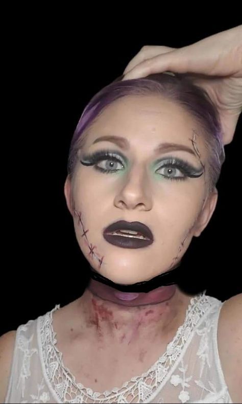 This was challenging Frankenstein Wife, Floating Head, Holiday Looks, Frankenstein, Holiday Fun, Halloween Face, Face Makeup, Halloween Face Makeup, Makeup Looks