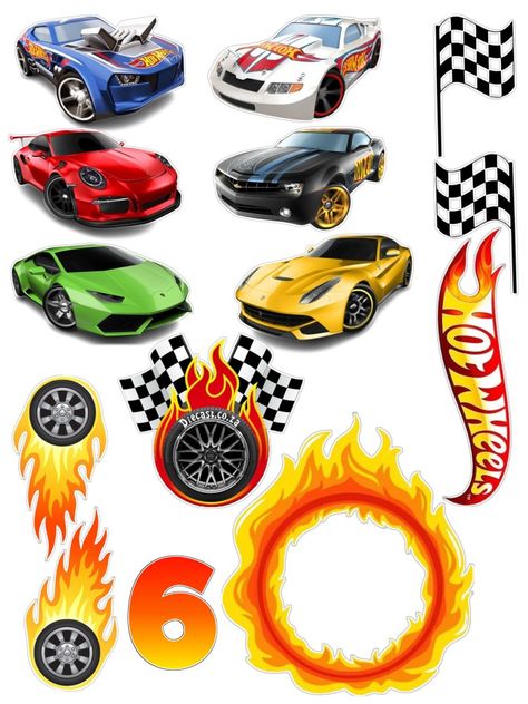 Hot Wheels Cake Topper Printable Free, Hotwheels Logo Template, Topper Hot Wheels, Hot Wheel Printables, Hot Wheels Cake, Cake Templates, Cars Theme Birthday Party, Birthday Cake Topper Printable, Wrapping Paper Design