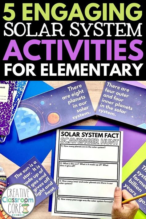 Phases Of The Moon Activities, Solar System Lessons, Space Vocabulary, Solar System Facts, Solar System Projects For Kids, Solar System Unit, Solar System Activities, Elementary Science Classroom, Solar Planet