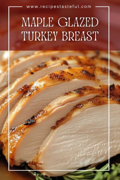 This Maple Glazed Turkey Breast is tender, juicy, and coated with a deliciously sweet and tangy glaze, making it perfect for holiday meals or any special occasion. Maple Glazed Turkey, Glazed Turkey Breast, Basting A Turkey, Turkey Glaze Recipes, Glazed Turkey, Turkey Glaze, Turkey Breast Recipe, Maple Glaze, Holiday Meals