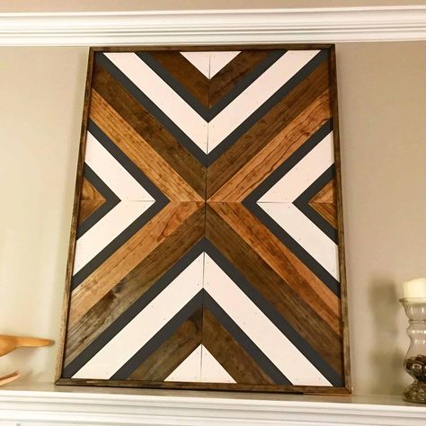 Nolan Wood Mosaic Tutorial - Lazy Guy DIY Wood Mosaic Wall Art, Modern Woodworking Projects, Diy Beginner, Wall Art Tutorial, Wood Art Diy, Rustic Wood Wall Art, Rusty Rose, Countertop Ideas, Wood Wall Art Diy