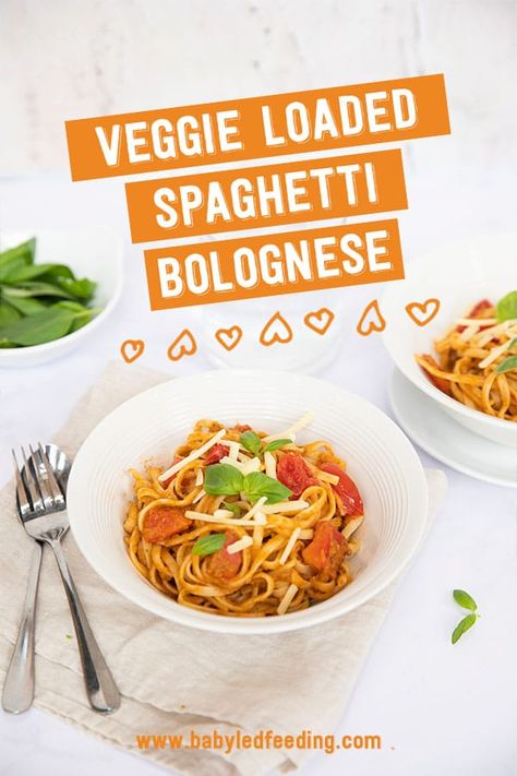 Make-ahead Veggie Loaded Spaghetti Bolognese - Baby Led Feeding Make Ahead Spaghetti, Loaded Spaghetti, Soups For Kids, Kid Meals, Baby Led Feeding, Baby Led Weaning Recipes, Weaning Recipes, Healthy Family Dinners, Veggie Noodles