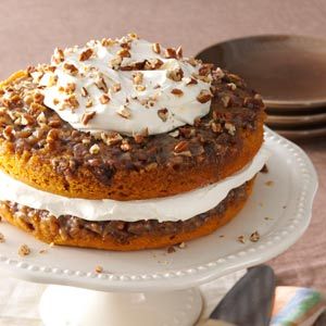 Praline Pumpkin Torte Pumpkin Torte, Pumpkins Recipes, Princeton Illinois, Harvest Cake, Pumpkin Praline, Canned Pumpkin Recipes, Cake Bundt, Praline Cake, Thanksgiving Cakes