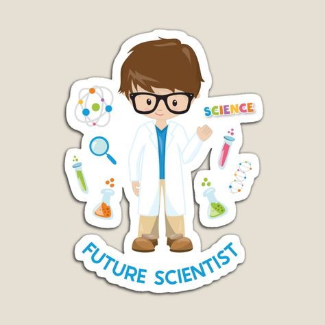 Happy Birthday Cartoon Images, Future Scientist, Science Stickers, Birthday Cartoon, Science Party, Science Themes, Motivational Poster, School Stickers, Cartoon Images