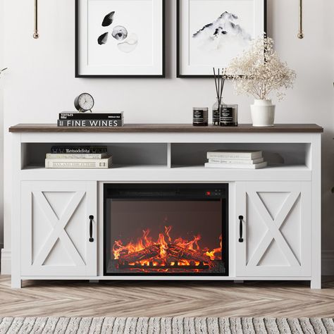 Fireplace with shelves