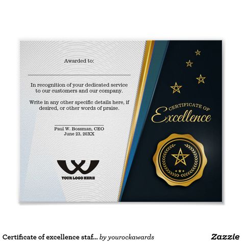 Certificate of excellence staff employee award poster Certificate Of Excellence, Graduation Certificate Template, Incentives For Employees, Award Poster, Graduation Certificate, Award Design, Employee Awards, Staff Morale, Employee Onboarding