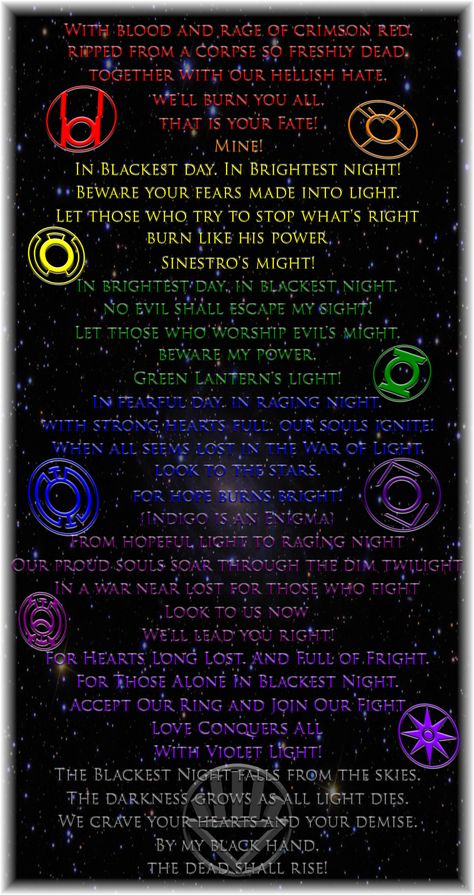 Green Lantern Corps Oath Wallpaper The lantern oaths by Lantern Oath, Lantern Corps Oaths, Superhero Facts, Neotraditional Tattoo, Lantern Corps, Blue Lantern, Green Lantern Corps, The Lantern, Red Lantern