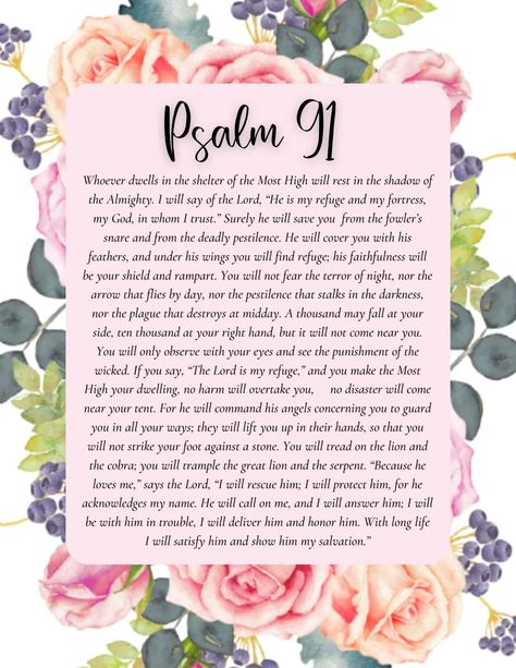 Printable Psalm 91 Pslam91 Prayer, Psalms 91 Wallpaper, Psalms 91 Prayer, Psalm 91 Wallpaper, Psalm 91 Prayer Of Protection, Psalm 91 Printable, Prayer Of Protection, Daily Morning Prayer, Psalm 91 Prayer