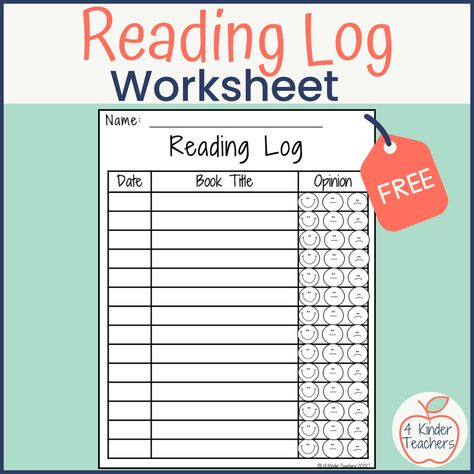 Introduce your students to the joy of reading with our free printable reading log! This easy-to-use log allows them to track the date, book title, and their personal opinions as they dive into their literary adventures. Homeschool Tracking, Reading Log Printable Free, Stellaluna Activities, Cvc Worksheets, Reading Log Printable, The Kissing Hand, Interactive Read Aloud, Pumpkin Activities, Free Teacher