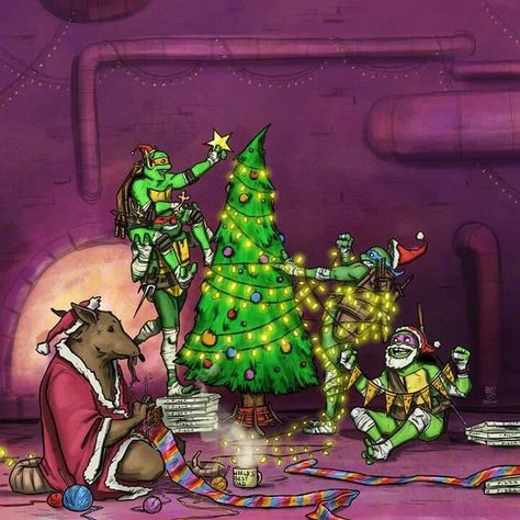 TMNT Christmas Tmnt Christmas, Tmnt Fanart, Merry Christmas Happy Holidays, Baby Turtles, Christmas Characters, Christmas Happy, Dresses Elegant, Christmas Aesthetic, R C