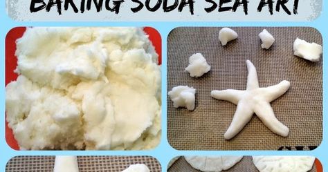 This summer inspired art project is shared by My Pinterventures. The baking soda dough possibilities are not limited to beach art, you coul... Craft Dough Recipe, Baking Soda Dough, Cornstarch Clay, Older Kids Crafts, Diy Baking Soda, Baking Soda Clay, Beach Crafts For Kids, Starfish Craft, Craft Nights