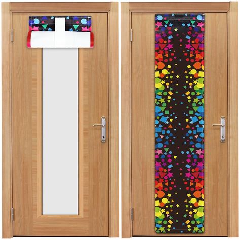 PRICES MAY VARY. Package Content：you’ll receive 2 classroom door curtains printed with confetti patterns (stars, triangles, circles, hearts etc), and the quantity meets the daily usage needs,these curtains for the glass door offer ideal blackout properties to accommodate your daily requirements effectively. Easy to Install: The bright color style door curtain adopts a Velcro design, which is easy to install and remove. You can easily install it, and when you don't need to use it, you can quickly Curtains For Classroom Windows, Classroom Door Window Cover Diy, Classroom Window Coverings, Classroom Door Window Cover, Shades For Doors, Glass Door Blinds, Door Window Cover, Window Shades Blackout, Door Window Covering