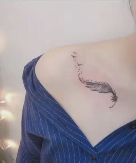 Womens Collar Bone Tattoo Ideas, Feather Tattoo Shoulder, Tattoo Design For Hand, Infinity Tattoo Designs, Small Shoulder Tattoos, Tattoo Lettering Styles, Saved Tattoo, Wrist Tattoos For Women, Small Hand Tattoos