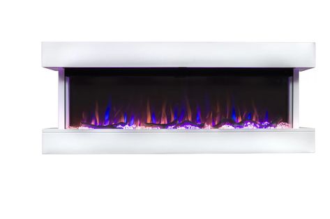 Orren Ellis Mcentee 50'' W Electric Fireplace & Reviews | Wayfair.ca Wall Hanging Fireplace, White Electric Fireplace, Fireplace Safety, Electric Fireplace With Mantel, Electric Fireplaces, Wall Mount Electric Fireplace, White Fireplace, Electric Fireplace Insert, Traditional Fireplace