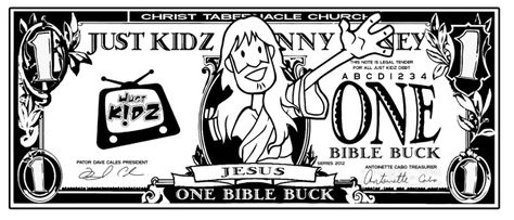 Bible Bucks Template Bible Bucks, Printable Play Money, Childrens Ministry Decor, Christian Studies, Bible Images, Christian Education, Church Activities, Kids Class, Religious Education