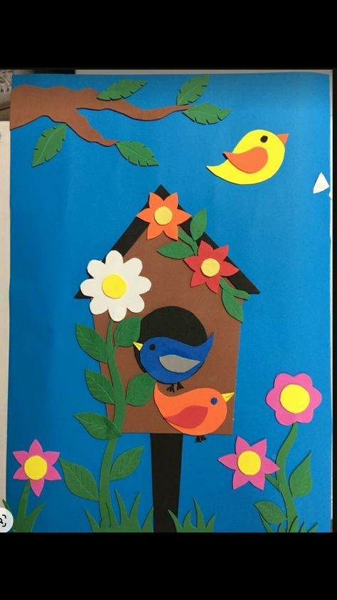 Spring Wall Decorations For School, Diy Crafts Butterfly, Preschool Creative Art, Spring Crafts Preschool, Flower Crafts Kids, School Board Decoration, School Door Decorations, Paper Flower Art, Preschool Arts And Crafts