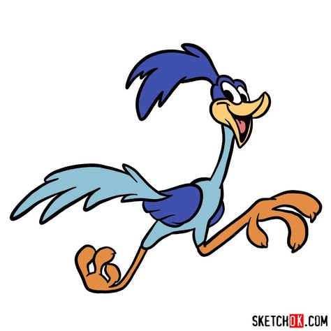 How to draw Road Runner - Step by step drawing tutorials Roadrunner And Coyote Cartoon, Roadrunner Tattoo Looney Tunes, Road Runner Drawing, Roadrunner Drawing, Road Runner Tattoo, Roadrunner Tattoo, Roadrunner Cartoon, Road Runner Cartoon, Marshmallow Man Ghostbusters