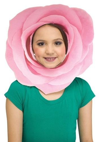 Flower Mask For Kids, Rose Headpiece, Flower Mask, Metal Roses, Kids Head, Garden Posts, Screen Printed Fabric, Hippie Costume, Pink Rose Flower