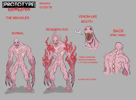 Ability Ideas, Fan Ideas, Alex Mercer, Arte Doodle, Super Powers Art, Monster Drawing, Cool Monsters, Monster Concept Art, Concept Art Drawing