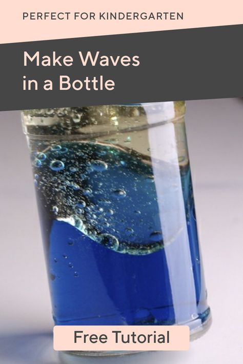 Make Waves in a Bottle - How do waves work? Make an ocean in a bottle to show the effects of waves and demonstrate energy in motion. When you move the bottle, you’ll see energy move through the water to make waves, just like it does in the deep blue sea. #science #craftsforkids #scienceforkids Wave In A Bottle, Ocean In A Bottle, Energy In Motion, Earth Science Projects, Elementary Science Classroom, Everyday Science, The Deep Blue Sea, Earth And Space Science, Sensory Bottles