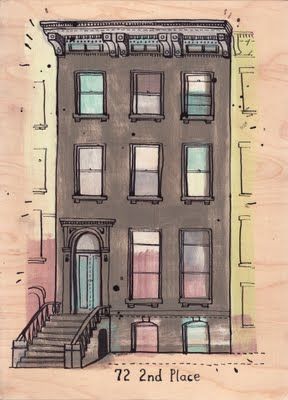 all the buildings in new york New York Illustration Art, Nyc Drawing, Buildings In New York, New York Drawing, New York Illustration, Brooklyn Townhouse, New York Townhouse, Watercolor House Painting, New York Buildings