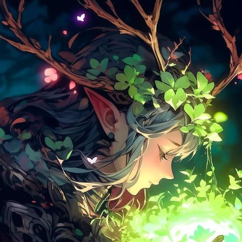 Elf Characters, Forest Elf, Elf Art, Fantasy Heroes, Queen Anime, Forest Girl, Goddess Art, Forest Art, Digital Art Anime