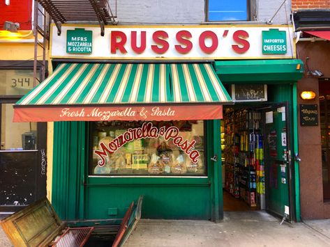 Italian food stores have New York’s best signs | Ephemeral New York Ricotta Tortellini, Italian Deli, Storefront Signs, City Island, Shop Fronts, Shop Front, Cafe Shop, Urban Sketching, Store Front