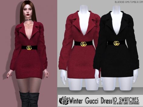 Winter Gucci Dress -BR-sims The Sims 4 Pack, Sims 4 Piercings, Sims Baby, Sims Packs, The Sims 4 Pc, The Sims 4 Packs, Sims 4 Game Mods, Sims 4 Expansions, Sims 4 Gameplay