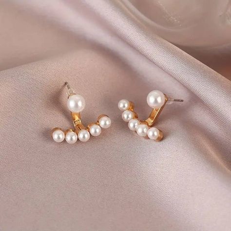 A Pearl Drop Jacket Earring Is An Elegant And Stylish Accessory That Adds A Touch Of Sophistication To Any Outfit. These Earrings Are Gold Plated And Feature A Stunning Pearl Drop. Discover The Beauty Of This Unique Jewelry Piece. Pearl Earring Jacket, Glam Earrings, Brown Earrings, Mermaid Earrings, Double Wear, Solid Gold Earrings, Moonstone Earrings, Pearl Jewellery Earrings, Sterling Silver Flowers