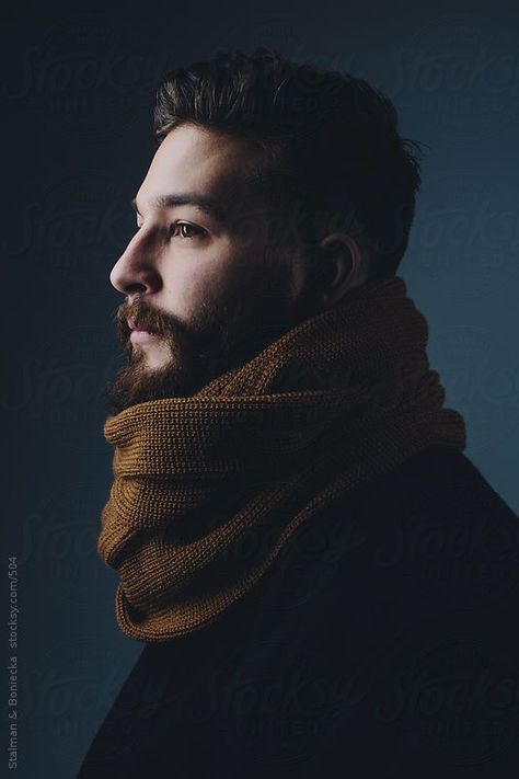 Portrait of a bearded man by Stalman & Boniecka #portraitphotography Low Key Portraits, Men Portrait, Male Portrait Poses, Dj Photography, Photography Men, Portrait Photography Tips, Studio Portrait Photography, Portrait Photography Men, Man Photography