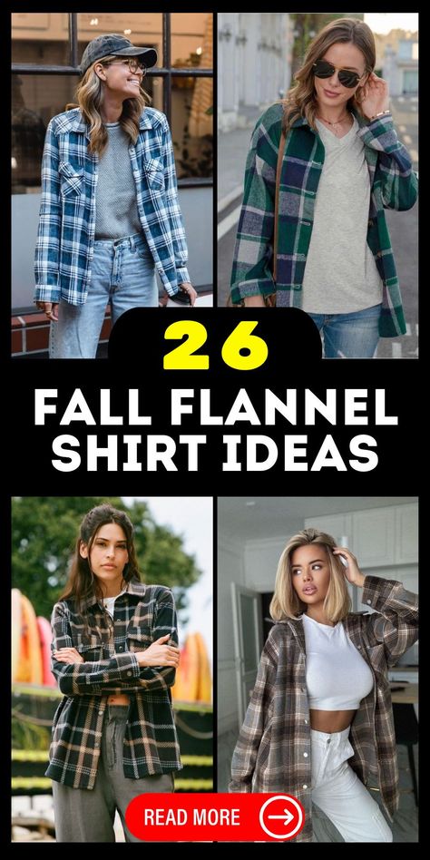 Create the best fall outfits with fall flannel shirts, a staple for autumn fashion. These plaid shirts can be styled in many ways, from casual outfits with jeans to more dressed-up looks. Pair your flannel with leggings and winter boots for a cozy, trendy outfit. Perfect for work or casual outings, flannel shirts are versatile and easy to wear. Discover affordable prices and the latest patterns for a stylish fall wardrobe. Flannel With Jeans Outfit, What To Wear With Flannels, Flannel Shirt Outfits For Women, How To Wear A Flannel Shirt With Jeans, How To Style Flannel Shirt Women, Corduroy Shirt Outfit Women, How To Style Flannel Shirt, Plaid Shirt Outfit Women, Outfits With Flannels