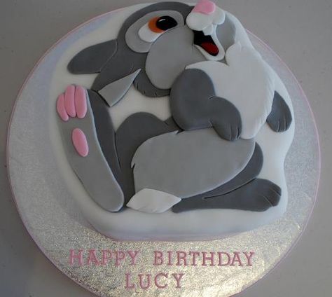 Disney's Bambi Thumper Birthday Cake Thumper Cake, Rabbit Cakes, Bambi Cake, Chocolate Wedding Cakes, Bambi Party, Disney Baking, Fondant Tips, Bambi Thumper, Disney Birthday Cakes