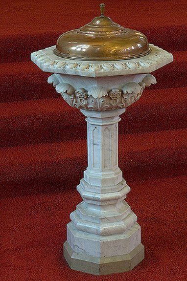 Baptismal Font, Church Furniture, School Displays, Saint Peter, Spiritual Cleansing, Roman Catholic Church, Church Design, Holy Water, Saint Charles