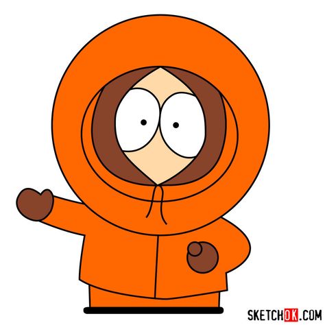 How to draw Kenny McCormick from South Park - Step by step drawing tutorials South Park Kenny Drawing, How To Draw Kenny From South Park, Characters Drawing, Drawing Characters, Kenny Mccormick, Name Drawings, Characters Cartoon, Stickers Cool, Kenny South Park