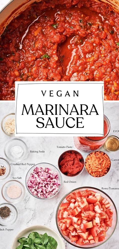 Making your own vegan marinara sauce is not only incredibly tasty, but it's also really easy! This chunky marinara sauce is perfect for topping off your favorite Italian dishes. Plus, it's much healthier than store-bought versions. So get cooking and enjoy this homemade goodness! #marinara #homemade #easy #vegan Chunky Marinara Sauce, Vegan Marinara Sauce, Marinara Sauce Recipe, Marinara Sauce Homemade, Cooking Tomatoes, How To Peel Tomatoes, Roasted Mushrooms, Homemade Marinara, Cooked Vegetables