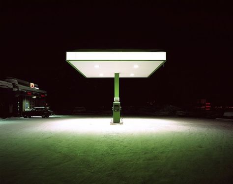 JOE CLARK PETROL STATION, 2006 Lambur Print on Fuji Crystal Archival Paper Afrofuturism Art, Petrol Station, Neon Nights, American Gothic, Lens Flare, Gas Station, American Artists, Aesthetic Photography, Lamp Design