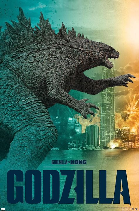 Amazon.com: Trends International Godzilla vs. Kong - Godzilla Wall Poster: Posters & Prints Don King, Kong Godzilla, Party Bedroom, Godzilla Vs Kong, Movie Artwork, Wall Poster Prints, Magnetic Frames, Godzilla Vs, Barn Wood Frames