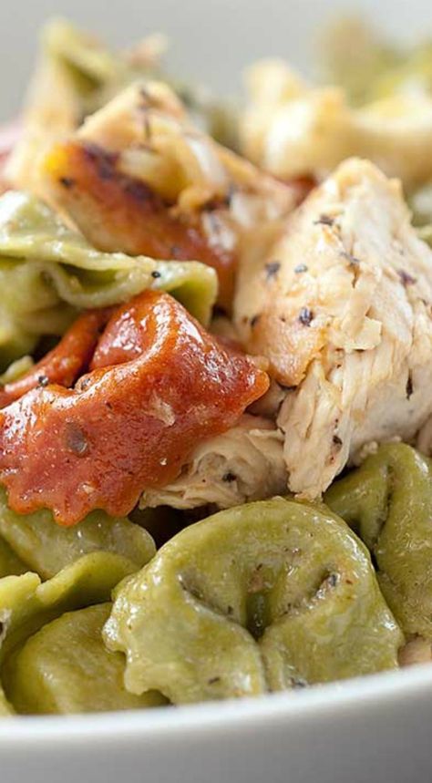 Caesar Chicken Tortellini ~ Quick, easy and delicious Tortellini Recipe, Caesar Chicken, Chicken Tortellini, Tortellini Recipes, Chicken Caesar, Caesar Dressing, Tortellini, Yummy In My Tummy, Main Dish Recipes